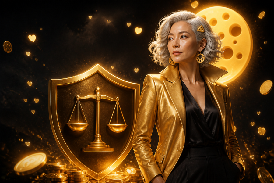 Kaasino trust and security graphics featuring a gold shield
